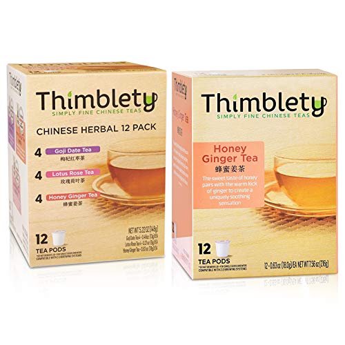 Thimblety Honey Ginger Tea And Herbal Variety Tea For K Cups 24 Pods #TOP22