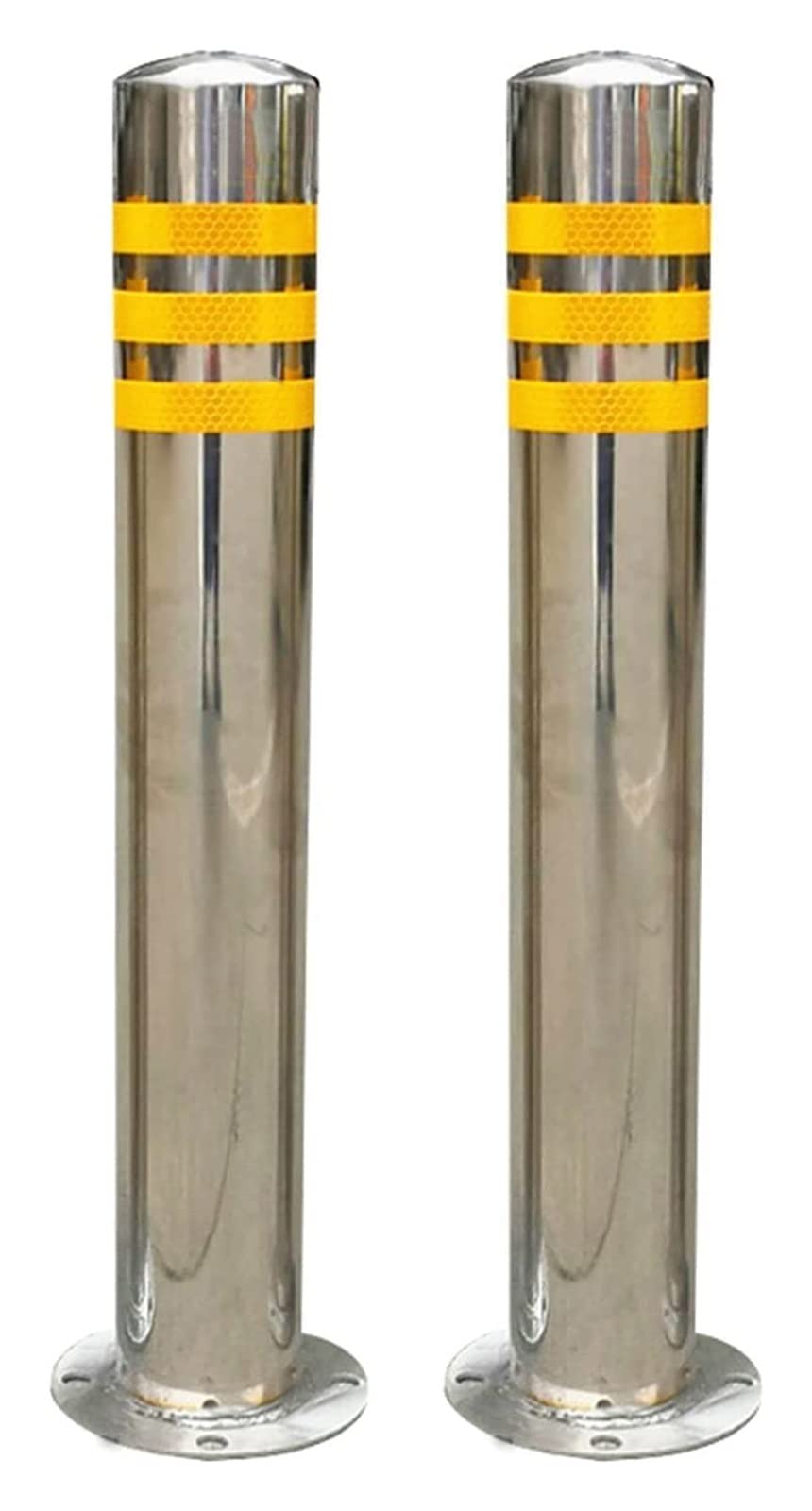 Bornes de stationnement durables en inox - Poteaux de protection argent pour lot de 2