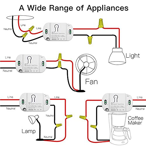 16A Basic Wireless Smart Switch，Wi-Fi Light Switch Compatible With Alexa & Google Home & Smartthings,Fcc Certified,No Hub Required Support Diy Module (2-Pack) #TOP5