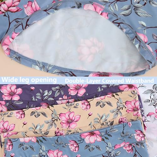 Image of Women's Plus Size XL-5XL Underwear High Waist Briefs Panties Rose Floral Print Ladies Undies 5-Pack