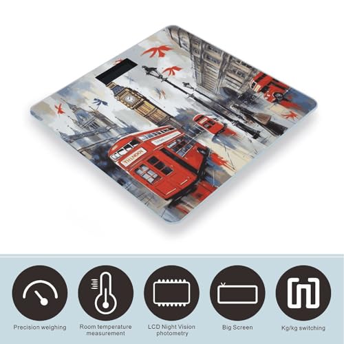 Balanza digital de vidrio templado London para baño miniatura 3