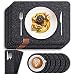 Produktbild KAMEUN 6er Set Premium Tischset, Platzset aus Filz rutschfest Ab-waschbar und Waschmaschinenfest Eckige Platzdeckchen Teller-Untersetzer Filzset Tisch-Matten Platz-Matten Anthrazit