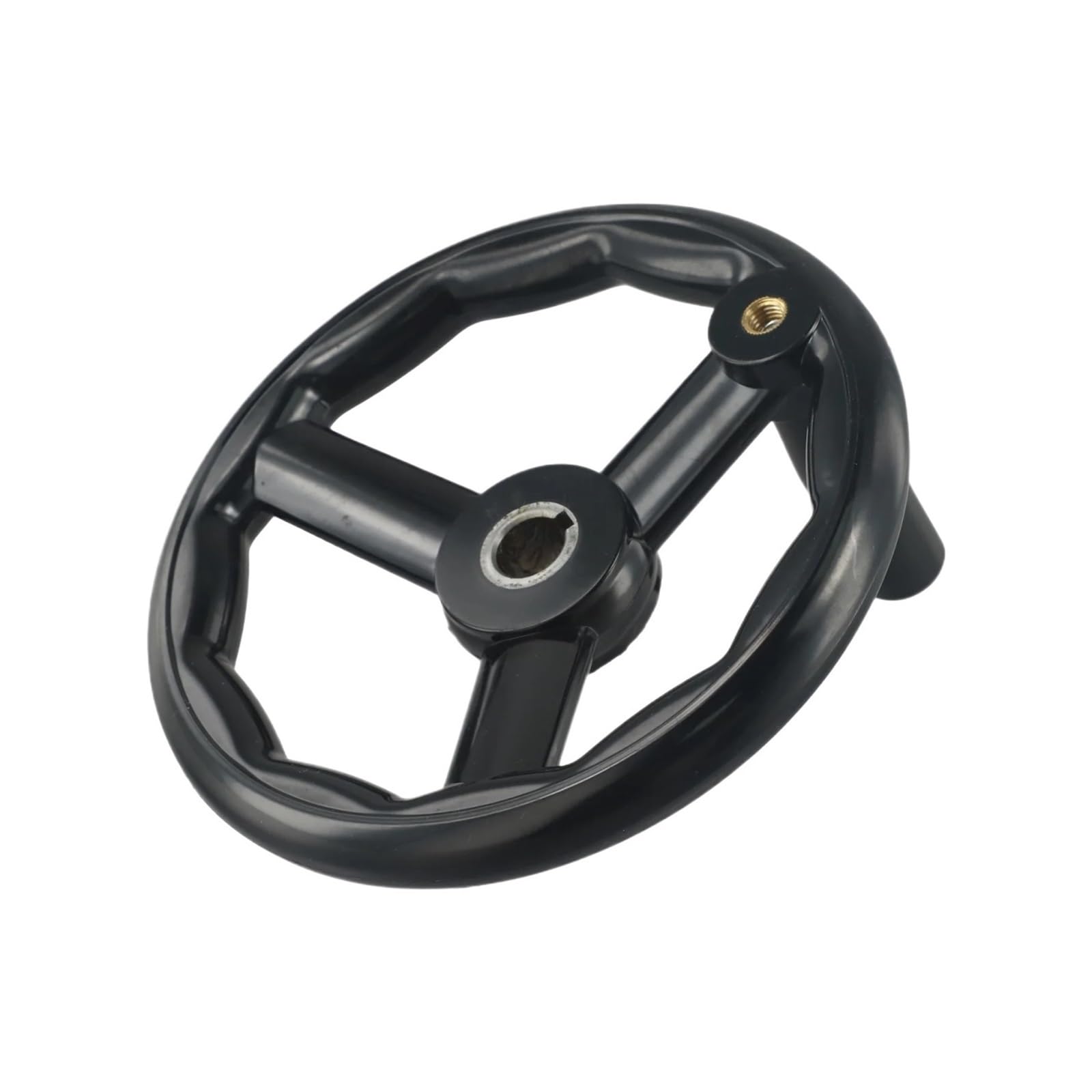 Wudcw 12X125mm 1Pc Lathe Milling Handwheel D125/200/100/160Mm 3 Spoke Hand Wheel With Revolving Handle For Milling Machine Lathes Grinders(12X125mm)
