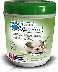 Lenço Umedecido para Filhotes 75 Unidades, Pet Clean