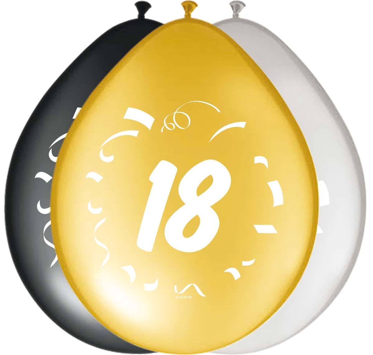 Folat - 18th Birthday Balloons Stylish Party 30cm - 8 pieces