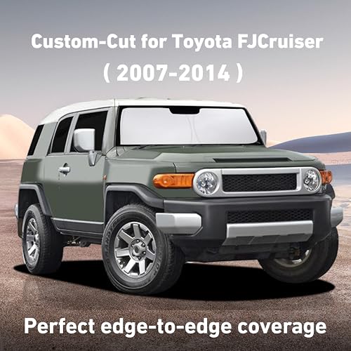 Image of EcoNour Windshield Sunshade Compatible for Toyota FJCruiser 2007-2012 2013 2014, Sun Visor for Front Windshield & Window Sun Shade Cover, UV Heat Blocker & Protector, Car Accessories