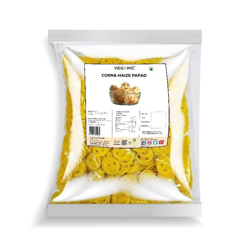 Veganic Smiley Corn & Maize Papad 400Grams (B09W2LB3HF) Amazon Price History, Amazon Price Tracker