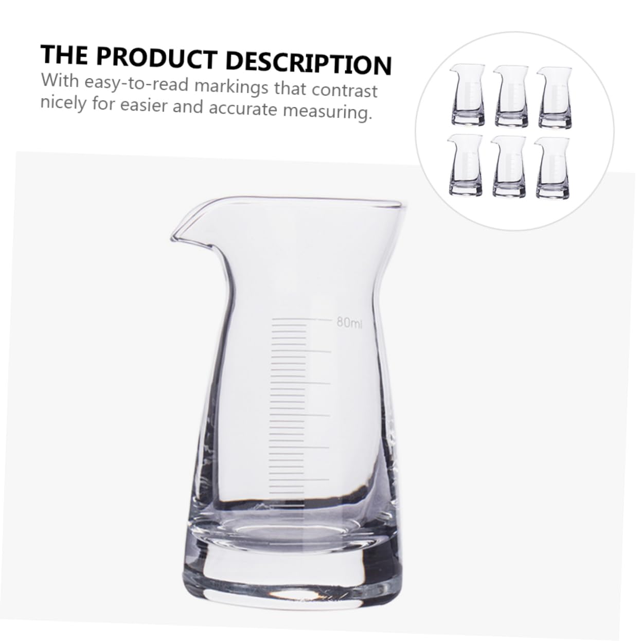 Garneck Caraffe Graduate in da 80 Ml Misurino per Liquidi Brocca Graduata Becher Tazze per La Misurazione di Liquidi Tazza per La Miscelazione E La Misurazione