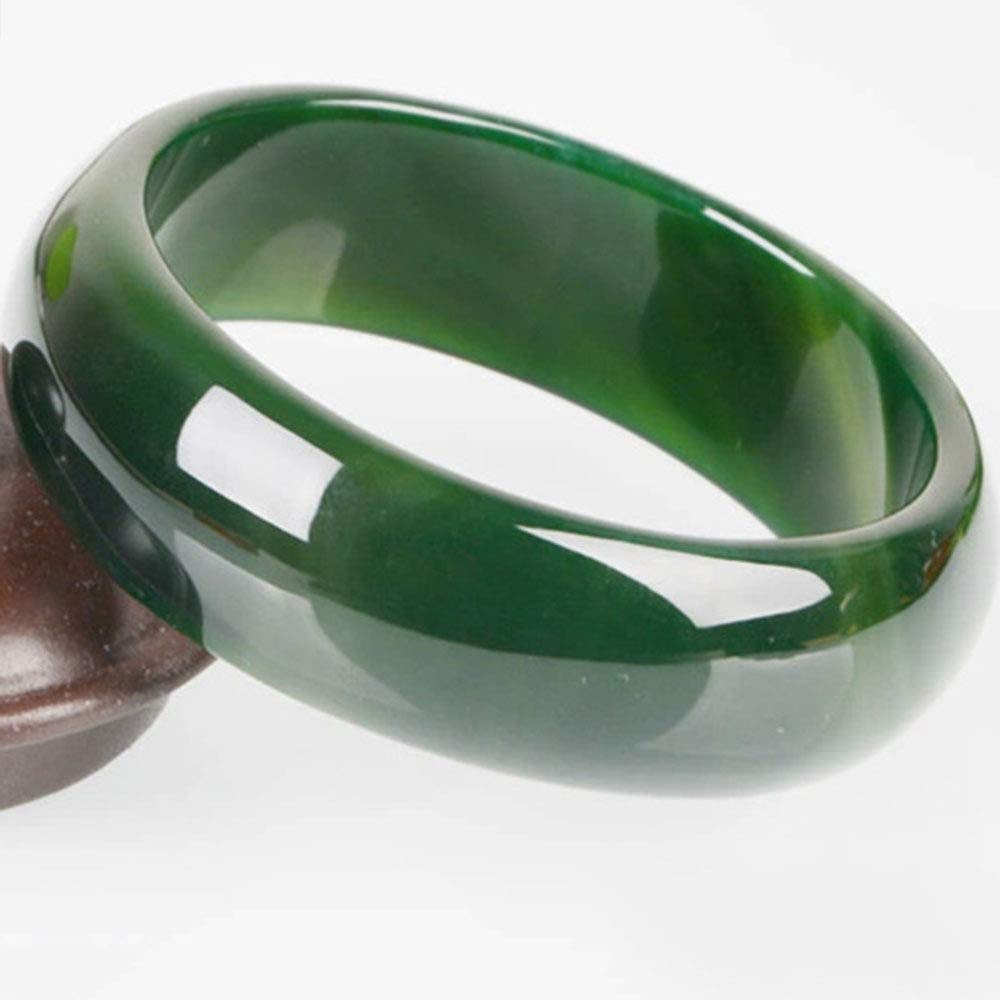 Bracciale di Giada per Donne, Gioielli di Giada per Donne, Braccialetto di calcedy Agata Verde Naturale 5A con Scatola, 66 mm