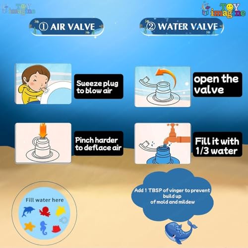 Image of Toy Imagine Circle Water Play mat for Babies Tummy Time Leakproof Water Play Mat, Fun Activity Play Center Indoor and Outdoor Water Play Mat for Baby, Pack of 1, Multicolour