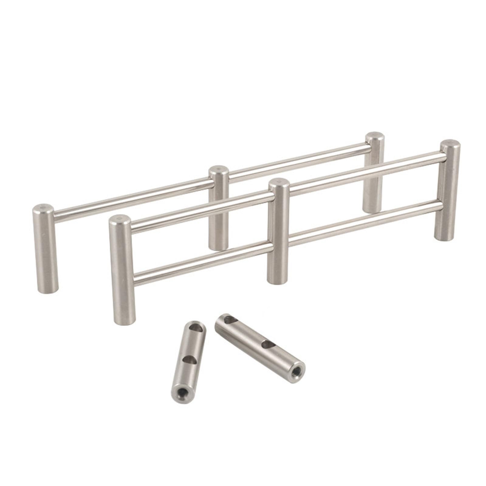 304 Stainless Steel Anti Tipping Rails for Shelves, Shelf Railing Bookcase Bar for Home Cabinet Protector Edge Guard(H-50mm/2in,11in/280mm)