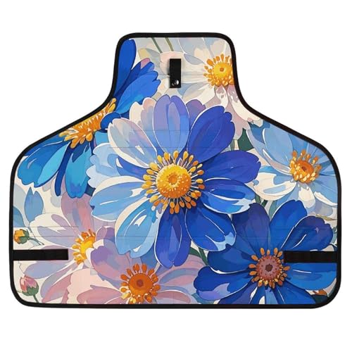 Delantal cruzado resistente con flores multicolor y bolsillo miniatura 1