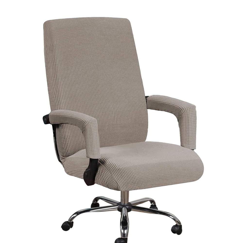 Bestenrose Office Chair Cover Stretch Computer Office High Back Chair Cover with Arm Covers Jacquqard Polyester Washable Slipcovers for Universal Rotating Chair Protectors