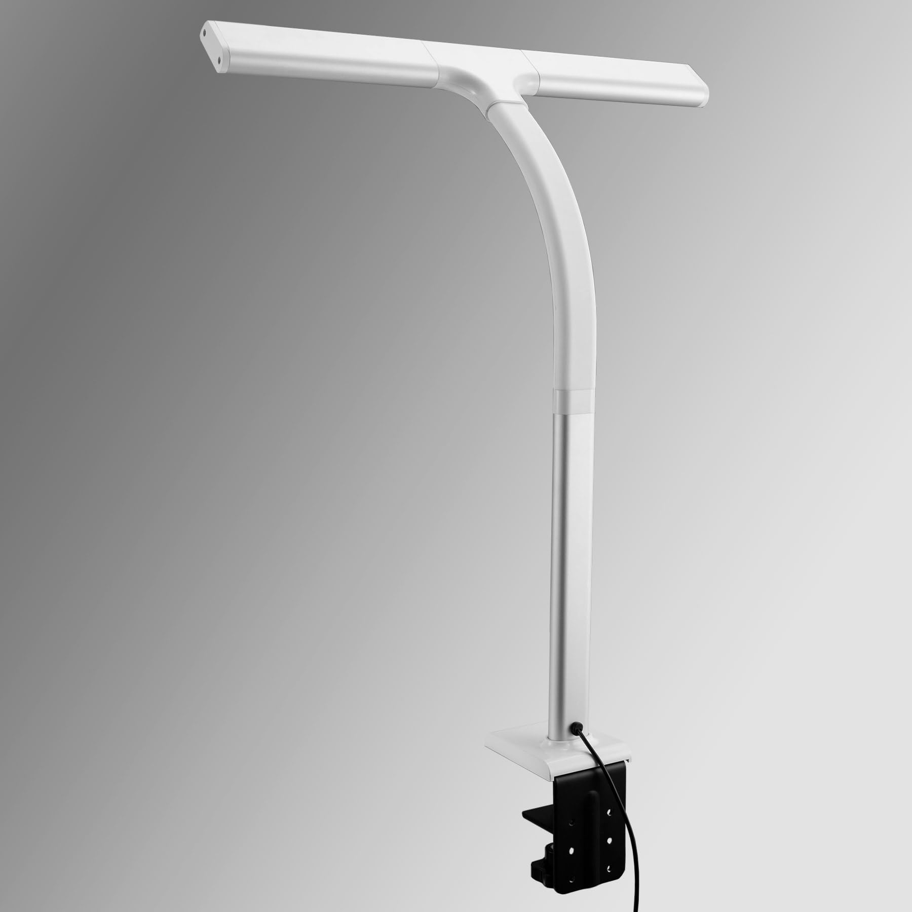 FeinTech Lampe de Bureau Pince LED 50 cm Blanc-argent LTL00310E