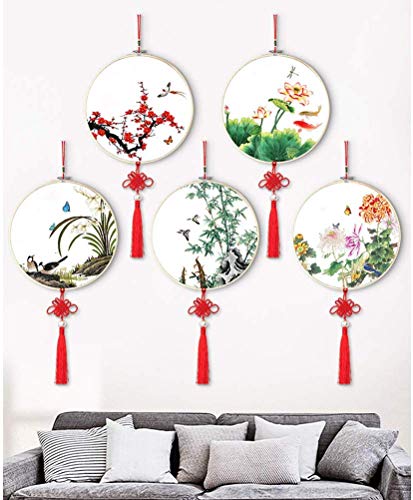 WOWOSS 6 Pieces 10 Inch Embroidery Hoops Wooden Round Adjustable Bamboo Circle Cross Stitch Hoop Ring Bulk for Embroidery and Cross Stitch Art Craft Handy Sewing - Thumbnail 6