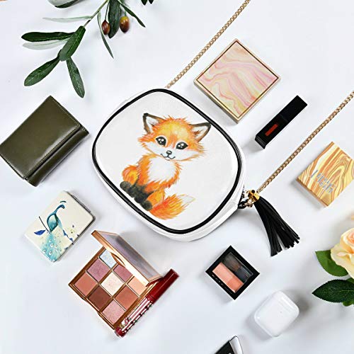 ALAZA PU Leather Small Crossbody Bag Purse Wallet Cute Little Fox Animal Print Cell Phone Bags with Adjustable Chain Strap & Multi Pocket2