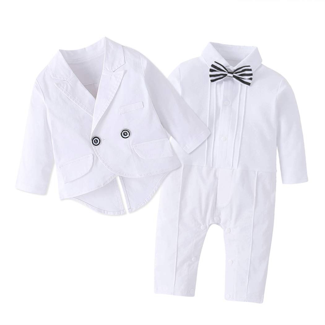 Buy Baby Boy Gentleman Outfit Short Sleeve Suit Classic Tuxedo Bow Tie