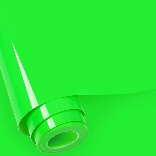 GIRAFVINYL Neon Green Heat Transfer Vinyl HTV Vinyl Roll 12” * 20 Feet,Hot Green Iron on Vinyl for T-Shirt and Fabric