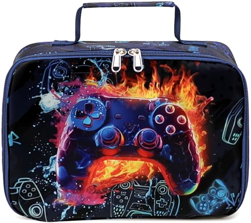 Image of CAMTOP Lunch Box Kids Boys Insulated Lunch Cooler Bag Reusable Lunch Tote Kit for School Travel，Black