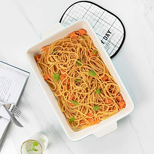 Baking Dishes, Krokori Rectangular Bakeware Set Ceramic Baking Pan Lasagna Pans for Cooking, Kitchen, Cake Dinner, Banquet and Daily Use - 13 x 9 Inches