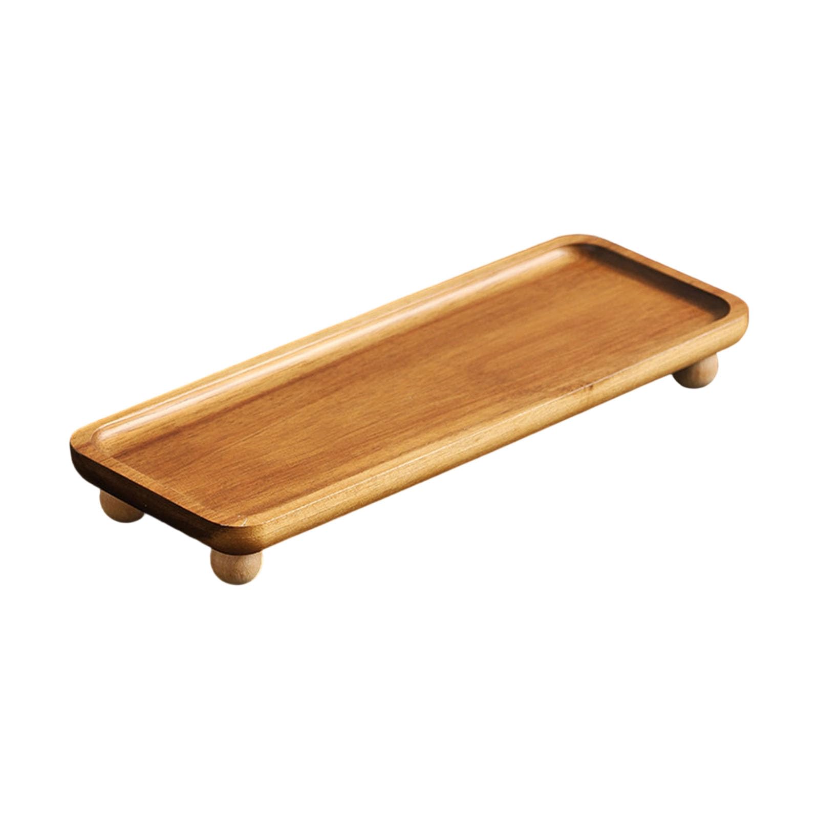 Avejjbaey Multicolor Wooden Storage Tray With High Foot Base For Entryway Vanity Farmhouse Decorative Entrance Storage Tray