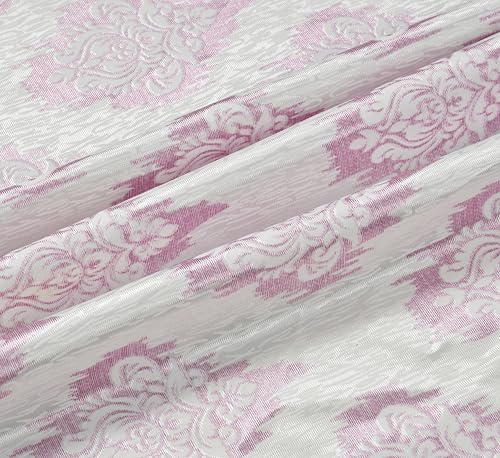 Image of Yarnis Polyester Damas Printed Room Darkening Curtains 5 Feet Long Set of 2 for Door & Windows Living Room, Lavender, Parda