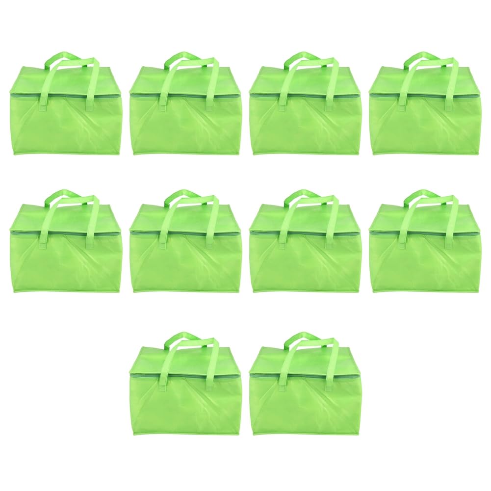 10X Pliable Grand Glacière Sac Portable Gâteau Alimentaire Sac Isolé Feuille D'Aluminium Boîte Thermique ÉTanche Pack de Glace Boîte à Lunch Boîte de Livraison Sac Vert