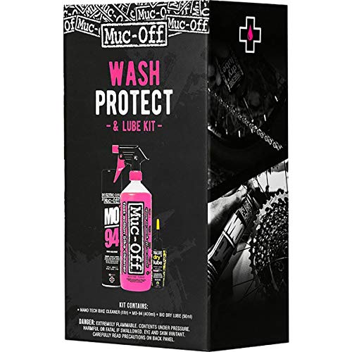 Muc Off Wash, Protect & Lube Kit - Essentials to Clean, Protect and Lube Your Bicycle - Includes Muc-Off Bike Cleaner, MO-94 and Bio Dry Chain Lube, one Size