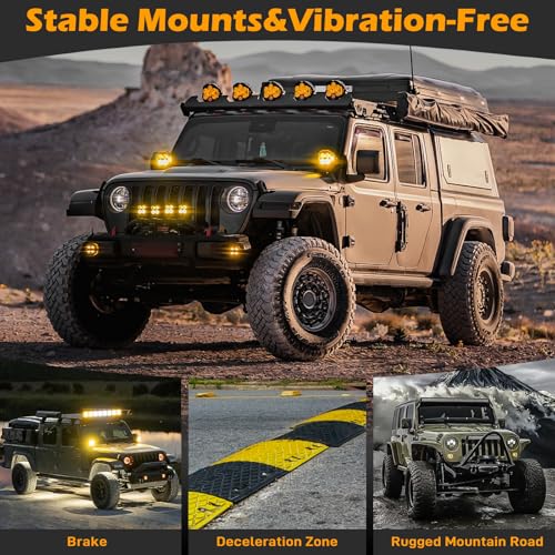 Image of Gladiator Light Mount Pod Bracket - Wrangler JL Light Bar Hood Mounting Brackets, A-Pillar LED Fog Light Ditch Mount Compatible with 2018-2025 Jeep Wrangler JL JLU 4xe Gladiator JT Accessories - Black