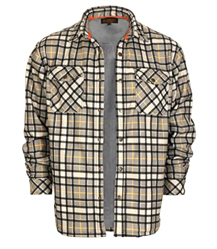 Gioberti Mens Checkered Flannel Jacket With Velvet Underlining2