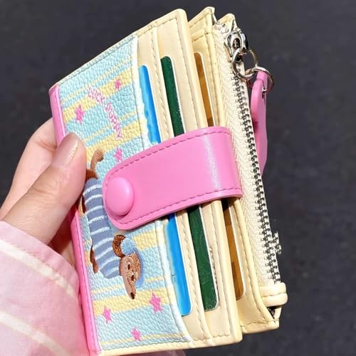 Hkfgdjdl Portefeuille simple en cuir synthétique pour femme - Portefeuille fin et court - Petit portefeuille compact – vue 5