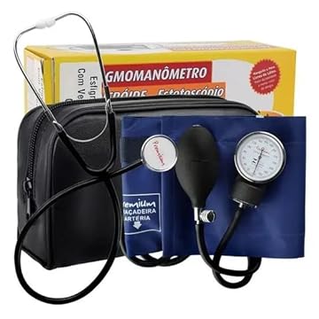 Aparelho de Pressão Esfigmomanômetro Aneróide com Estetoscópio