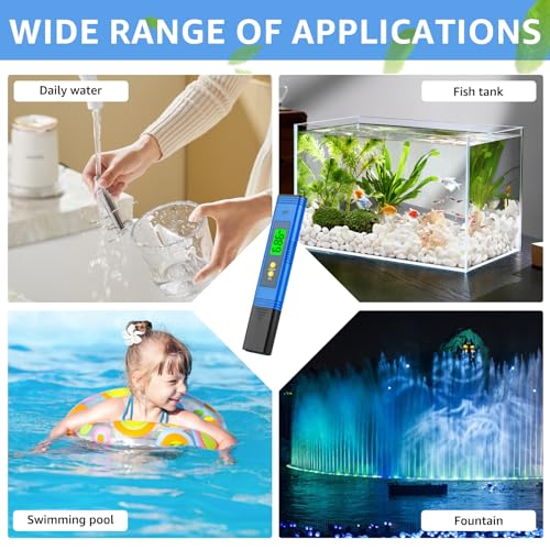 PH Messgerät Digital PH-Genauigkeit Wasserqualität Tester 0,01 Auflösung 0-14 Messbereich Mit Auto-Kalibrierung Digital Wert Tester für Überprüfung Trinkwasser Aquarium Pools Schwimmbad Labor Blau
