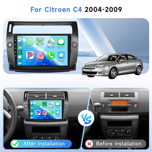 Autoradio pour Citroën C4 avec Carplay sans fil et Android Auto pour navigation GPS fluide - 2