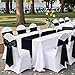 MDS Pack of 10 Satin Table Runners 12 x 108 Inch Long Wedding Sateen Bright Silk Smooth Table Runner for Wedding Reception Birthday Graduation Party Event Banquet Dinner Decoration - Black