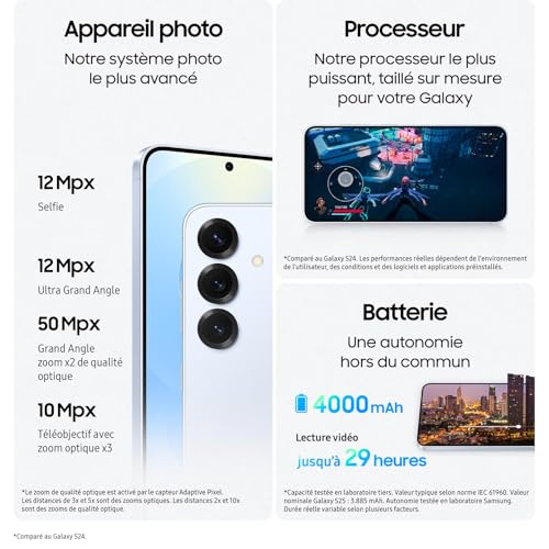 Samsung Galaxy S25 Smartphone Android 5G avec Galaxy AI Chargeur secteur rapide inclus Smartphone déverrouillé Version FR - vue 5