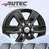 KRW1602886 4 Winter Kompletträder Quantro 6,5x16 ET 60 5x160 schwarz matt mit 215/65 R16 109T Hankook Winter i*cept LV RW12 8PR M+S 3PMSF