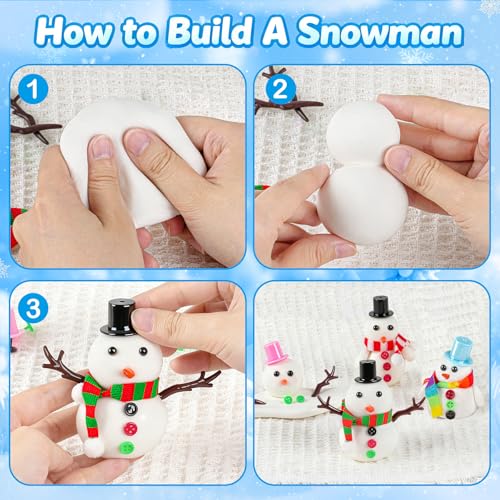Image of 6 Pack Slime Stocking Stuffers, Stocking Stuffers for Kids,Christmas Crafts, Kids Crafts Snowman DIY Kit,Crafts Xmas Gift