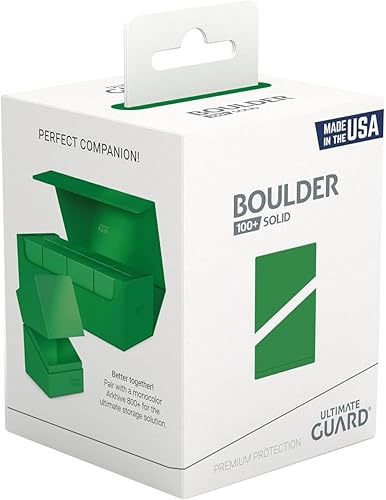 Miniatura 7 de Ultimate Guard Boulder Solid 100+, funda para 100 tarjetas TCG de doble manga, verde, almacenamiento seguro y duradero para juegos de cartas