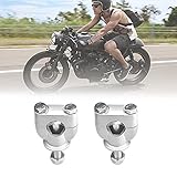 【Einstellbare Motorradlenker Halter】 Mit Hilfe des Lenker Risers können Sie die Lenkerhöhe um 30 mm erhöhen, so dass Sie eine bequemere Fahrhaltung haben und die Ermüdung beim Langstreckenfahren effektiv lindern. Sie können den Lenker auch um 20 mm nach hinten verschieben, um die Manövrierfähigkeit des Motorrads zu verbessern und die Lenkempfindlichkeit zu erhöhen.
