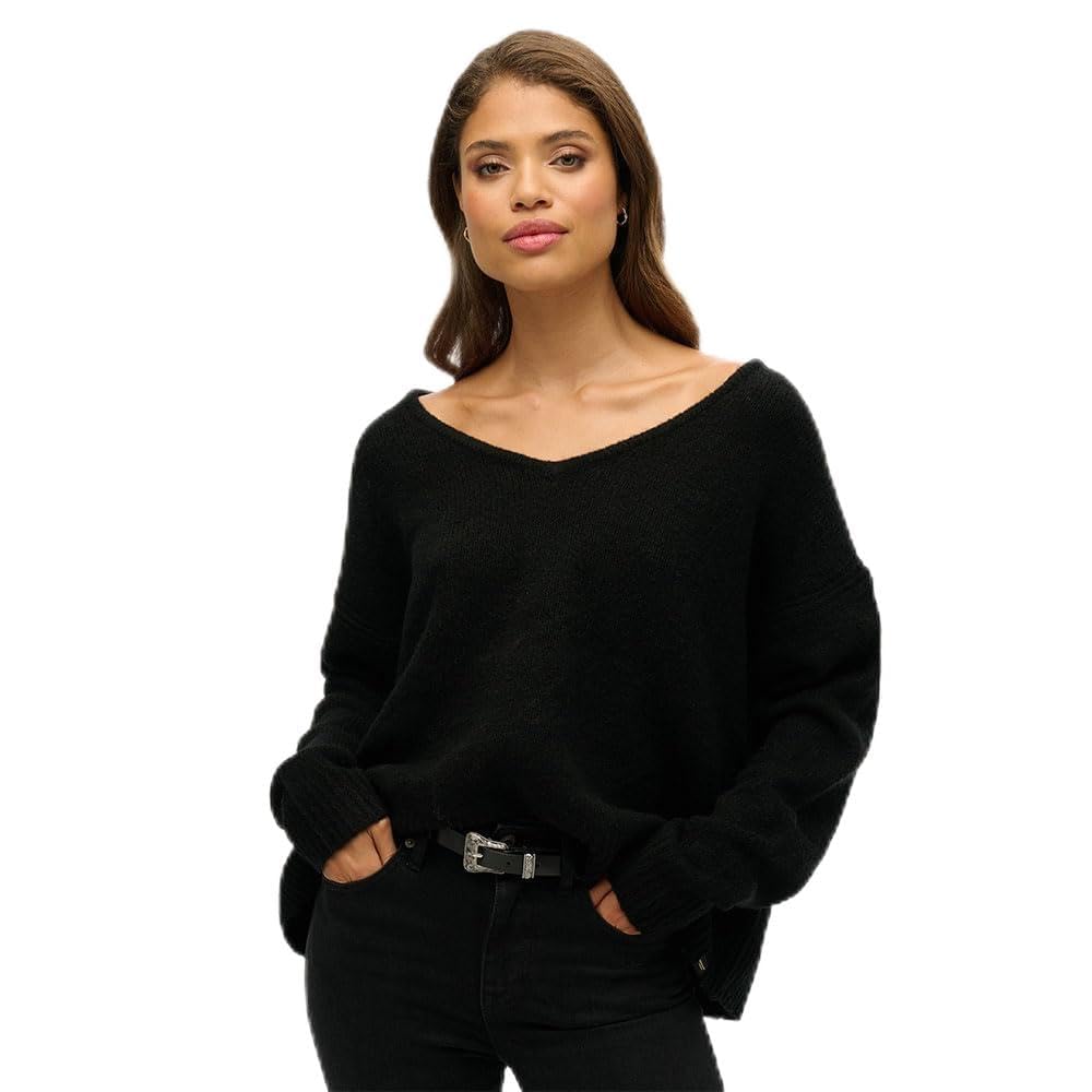Superdry Women's Noir Oversized V-Neck Pull For
