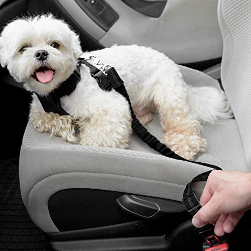 Set Of 3 Dog Car Seat Belt Adjustable Dog Car Harness Strap For Pet Vehicle Traveling Leash (Black) #TOP6