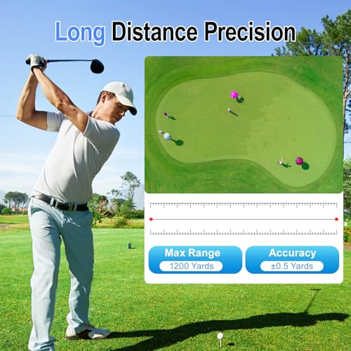 Image of Range Finder Golf Rangefinder with Slope, 1200 Yards Laser Range Finder with 7X Magnification, Rechargeable Golf Range Finder with Flag Lock, Vibration, Magnetic, Golf Accessories for Men and Women