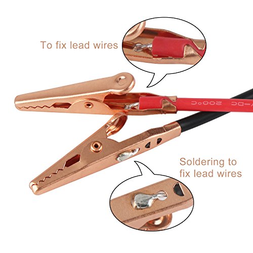 Image of DROK Jumper Wires with Alligator Clips Electrical - 6pcs 45mm Large Pure Copper 19.6 inches /50cm Test Leads with Alligator Clips for Multimeter Electrical Testing