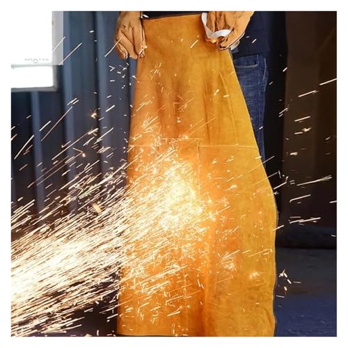 KONGMM Forniture per Saldatura, Grembiule da fabbro in Pelle Resistente for Saldatura in Pelle Bovina for saldatori Resistenti al Fuoco for lavori di Riparazione Auto Resistenti alla Fiamma