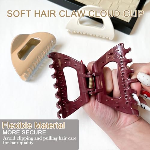 Pinzas para cabello en silicona multicolor Cozy Cloud, pack de 4 unidades miniatura 3