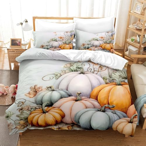 Housse de couette 200x200cm motif feuilles d'automne en microfibre - 3