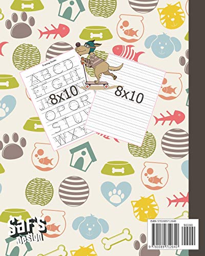 Primary Composition Book, 8x10, 55 Sheets/110 Pages: Handwriting Practice Paper has Dog Skateboarding Excited and Ready for School Penmanship Workbook ... Elementary Students Creative Writing. image 4