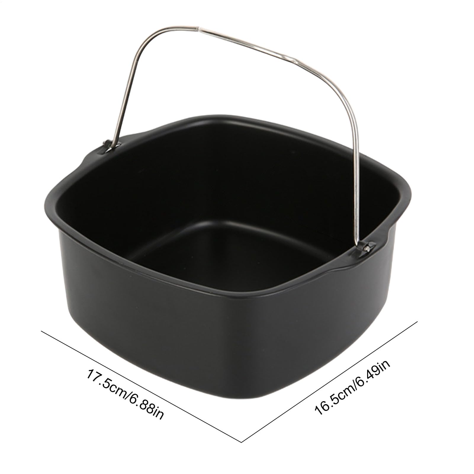 Generisch Bandeja para horno 17,5 x 17,5/20 x 20 cm, cuadrada, para freidora de aire caliente, aspecto de piedra, apta para lavavajillas, acero de aluminio de buena calidad, molde para tartas Air