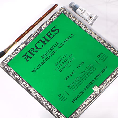 Image of Arches Watercolor Paper Block, Cold Press, 7.9 inch x 7.9 inch, 140 pound
